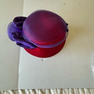 Elegant Red and Purple Women's Hat